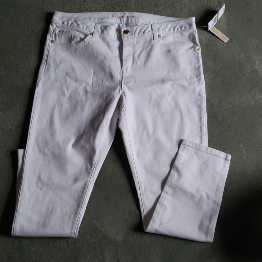 NWT Michael Kors Sz 14 white skinny jeans